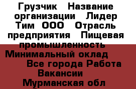 Грузчик › Название организации ­ Лидер Тим, ООО › Отрасль предприятия ­ Пищевая промышленность › Минимальный оклад ­ 20 000 - Все города Работа » Вакансии   . Мурманская обл.,Оленегорск г.